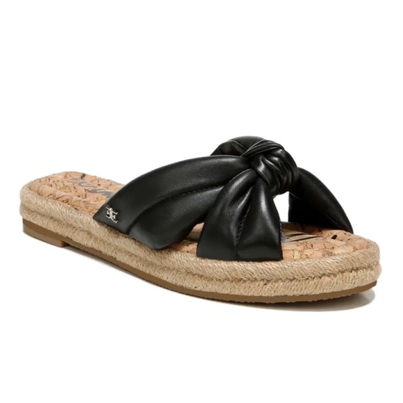 Sam Edelman Abbene Leather Slip On Espadrille Slide Sandals - Picture 1 of 6
